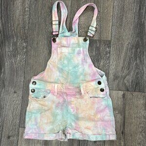 SO Brand Girl's Tie Dye Short Overalls, Size 10